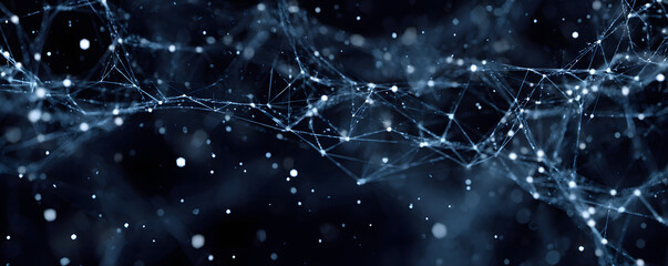 Swirling green particles create an enchanting visual effect in a dark background