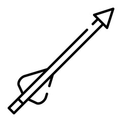 Archery arrow black line icon