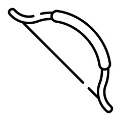 Archery bow black line icon