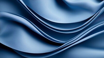 Abstract Blue Fabric Waves Background
