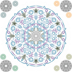 Ornamental Floral Mandala Set Intricate Decorative Patterns