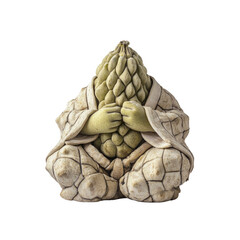 Fototapeta premium Serene Buddha Statue with Annona Fruit Centerpiece