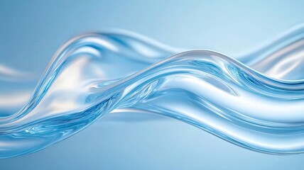 Abstract Flowing Blue Liquid with Light Reflections