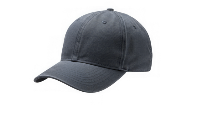 Gray baseball cap illuminated on black