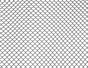 Fototapeta premium Vector Seamless Chain Link Fence Background Isolated On White Background