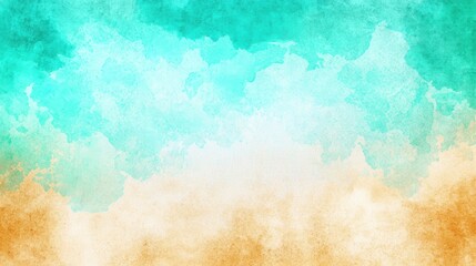 Vibrant Watercolor Background with Soft Blue and Orange Hues for Artistic Designs