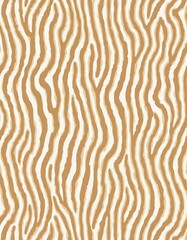 Seamless zebra animal print illustration. Repeating pattern design for fabric, wallpaper, textile, wrapping paper, decor. Abstract jungle animal skin texture with white and brown stripes.