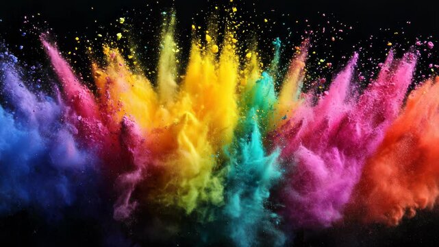 Explosion of Vibrant Colors, A Captivating Powder Paint Burst Effect