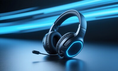 Premium Gaming Headset with Blue LED Lights, Wireless Bluetooth Technology and Flexible Microphone for Low-Latency Gaming