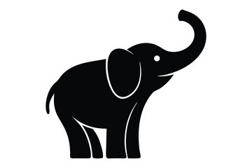 Elephant silhouette vector image african wildlife animal illustration art
