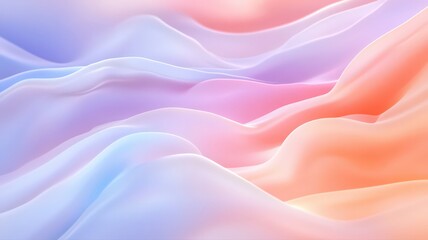 Obraz premium Abstract Pastel Wave Background: Soft Pink, Blue and Orange Gradient