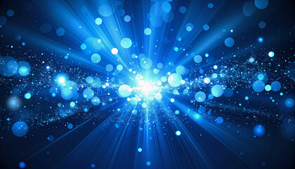 Fototapeta premium 青く輝くエネルギーの爆発