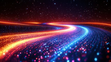 Obraz premium Cosmic Nebula: A Celestial Trail of Light and Color