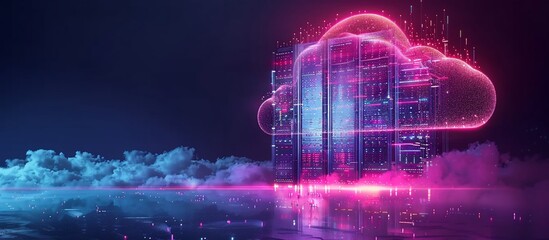 Fototapeta premium Cloud-based server infrastructure