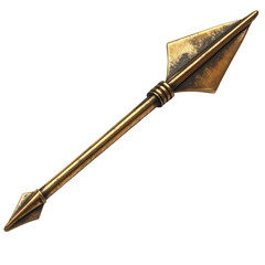 Aged metallic arrow, representation of a historic weapon with detailed craft