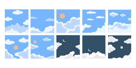 Beautiful Cloudy Sky View Set