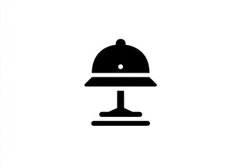 Fototapeta premium Simple Black Cake Stand Icon with Dome Cover for Bakery and Dessert Display