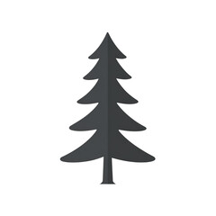 Obraz premium A simple yet elegant silhouette of a fir tree, perfect for design and concept