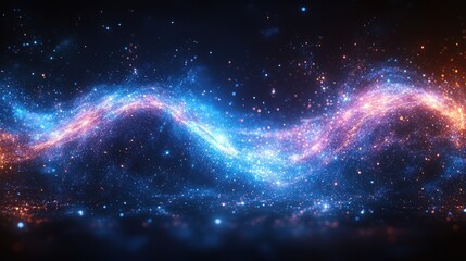 Obraz premium Cosmic Dance: A Symphony of Blue and Orange Nebulae