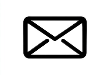 Email Icon Simple Black and White Envelope Design for Communication Messaging and Contact Pu