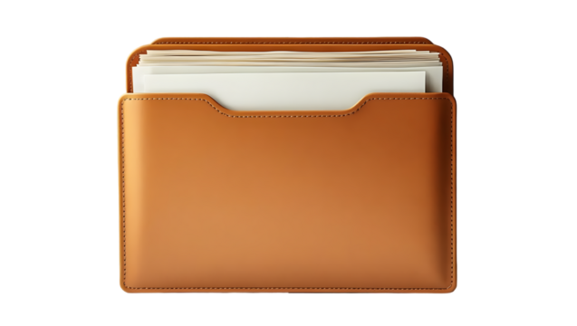 Leather Case with Paper Sheets