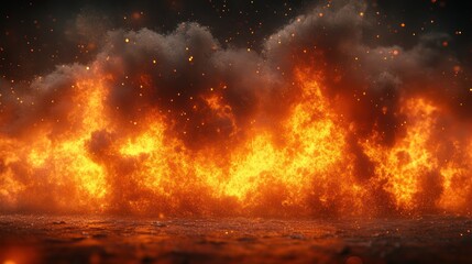 Fototapeta premium Inferno: A Fiery Digital Art of an Enormous Blaze