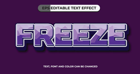 Freeze Editable Vector Text Effect