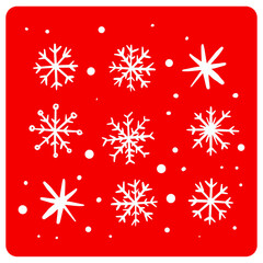 Doodle Snowflake Collection with background cream