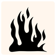 Flame Silhouette Illustration with background cream