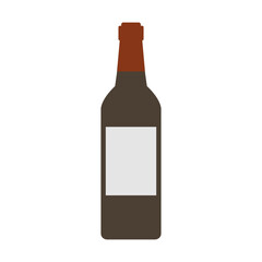 Wine Bottle Flat illustration, Vector, SVG