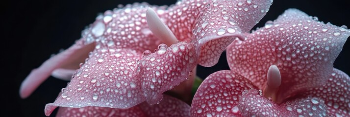 Delicate Pink Flower with Water Droplets