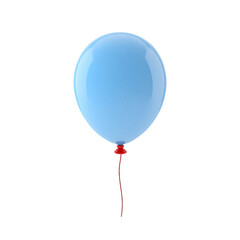 A blue balloon floating in the air with a red string, perfect for any celebration. The balloon appears glossy and vibrant against a clean background