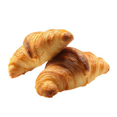 Golden croissants, the epitome of morning delight, presented side by side