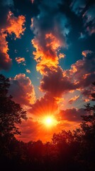 Naklejka premium Stunning sunset with water reflection high resolution hd picture