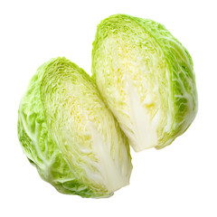 Fototapeta premium A freshly cut napa cabbage revealing its vibrant interior