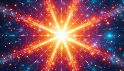 Naklejka premium Close-up of a vibrant starburst pattern in white, radiating outwards from a central point , white, graphic pattern