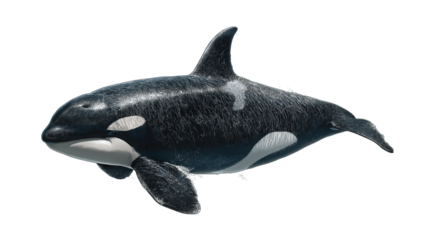 Orca Killer Whale Isolated on Transparent Background – Marine Animal Cutout