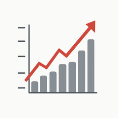 Fototapeta premium stock market growth trend graph with red arrow indicating increase