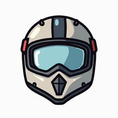 modern helmet illustration with visor and goggles