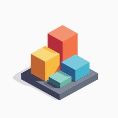 Fototapeta premium vibrant colorful stacked cubes graphic design illustration