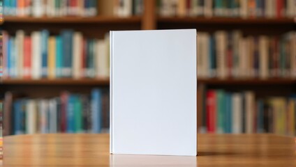 Book Cover Mockup in Library Background
