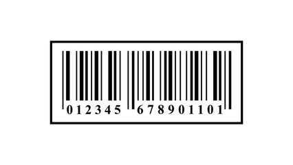 Realistic barcode symbol. Barcode icon with number isolated on white background