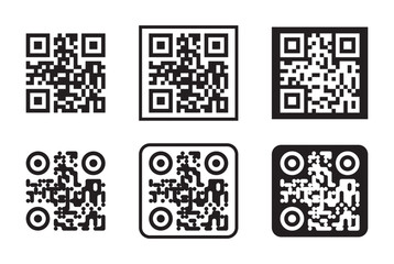 Fototapeta premium QR code icon. Quick response code. Digital scanning qr code for smartphone, mobile app, payment, etc.