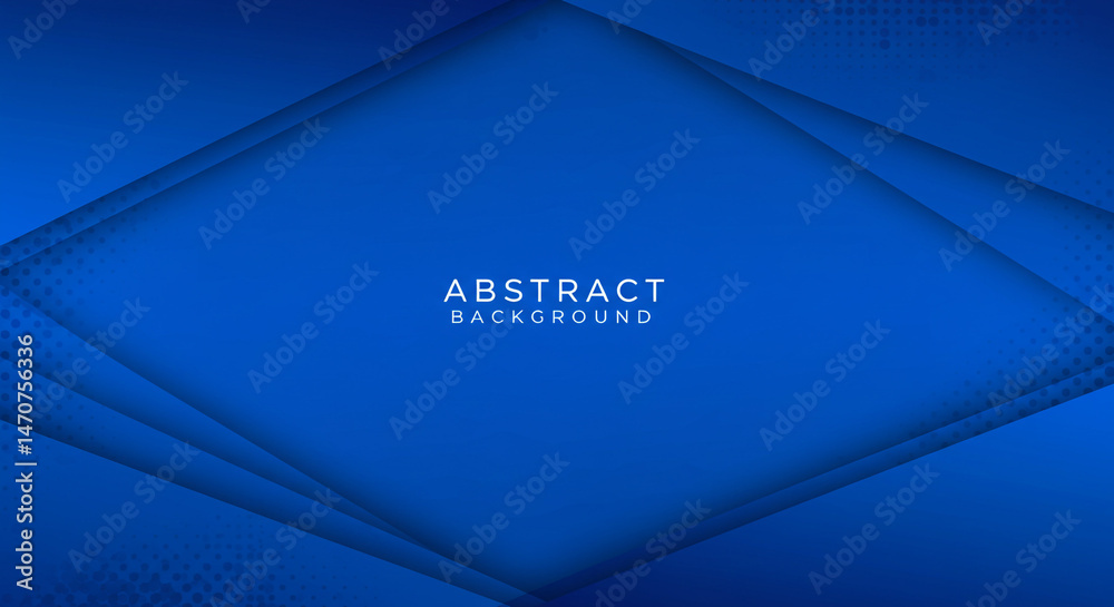 Poster Abstract blue background with geometric shapes and soft shadows creating a modern design look