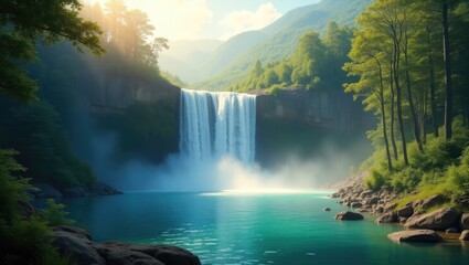 Fototapeta premium waterfall in the forest