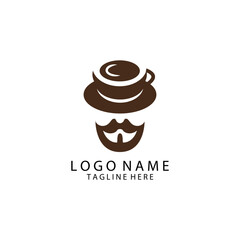 coffee man logo design vector
