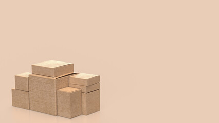 Fototapeta premium The Cardboard box for transporting concept 3d rendering.