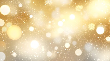 Obraz premium Festive golden bokeh background for christmas and new year celebrations with sparkling light effects design
