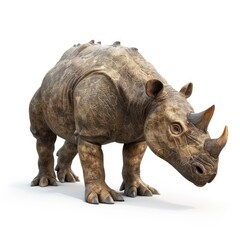 Fototapeta premium Prehistoric rhinoceros, a digitally rendered image.