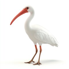 White ibis, a digitally rendered illustration.